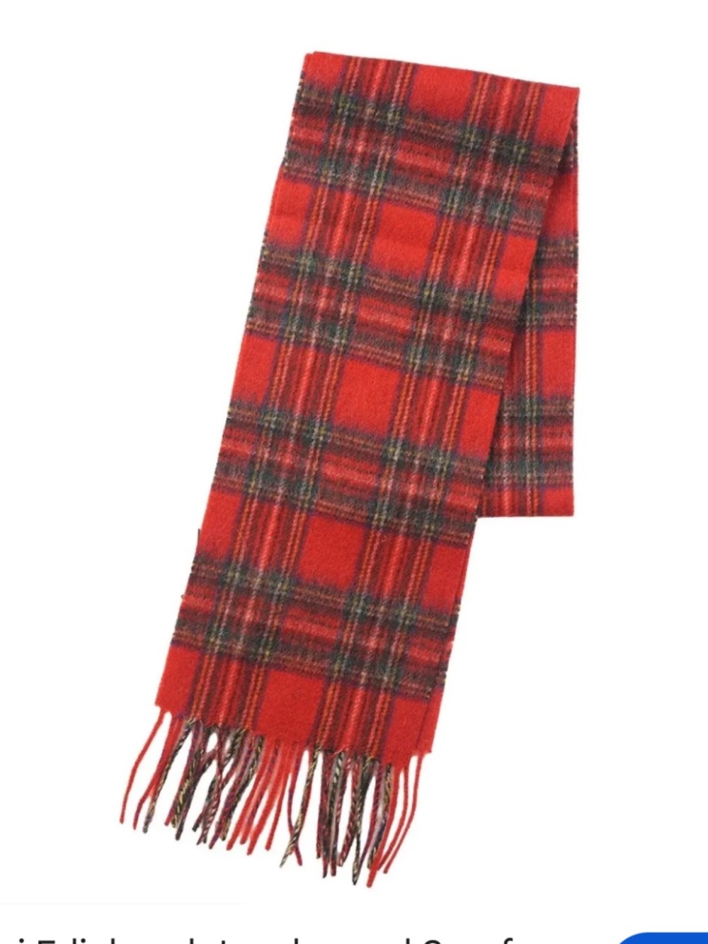Edinburgh Red Tartan Lambswool Scarf -